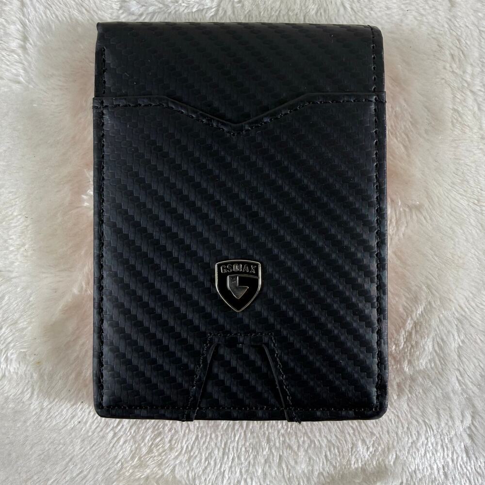 GSOIAX Slim Wallet for Men RFID Blocking Bifold Wallet Carbon Fiber Front Pocket